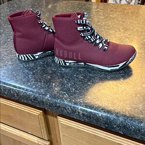 NOBULL Burgundy Athletic Shoes with Zebra Accents